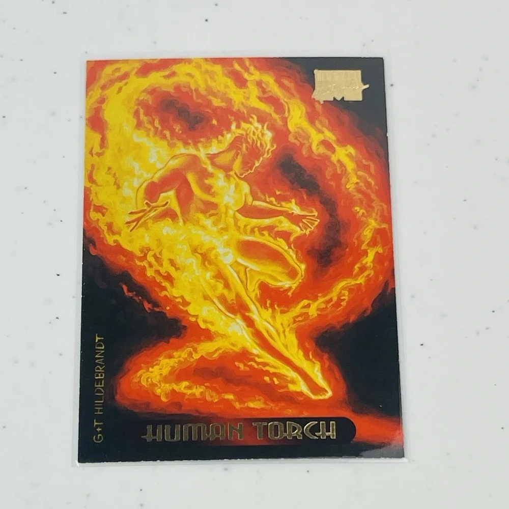 1994 Fleer Marvel Masterpieces SkyBox Human Torch #52 Hildebrandt Card